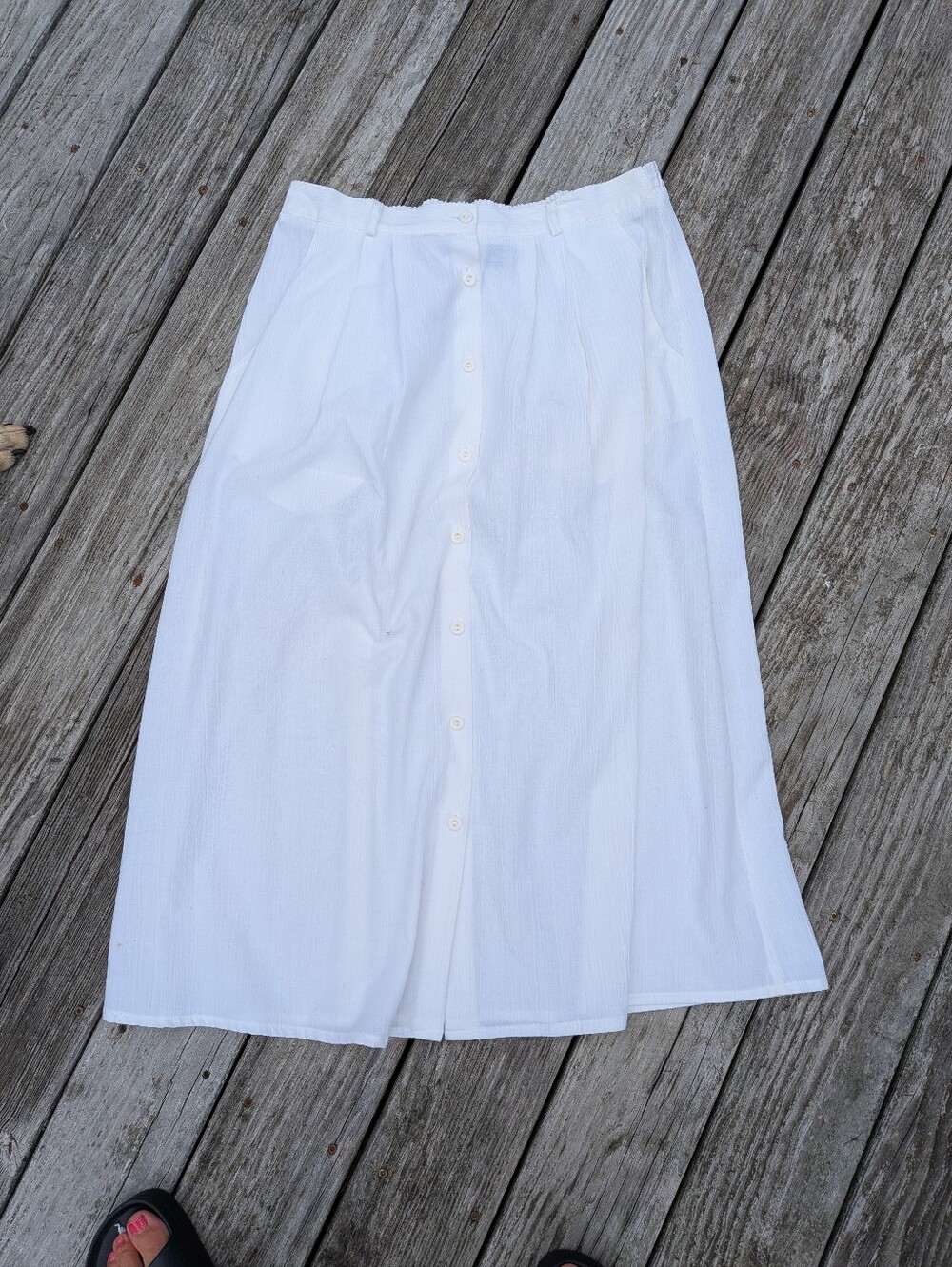 VTG White Button-Front Women's Skirt